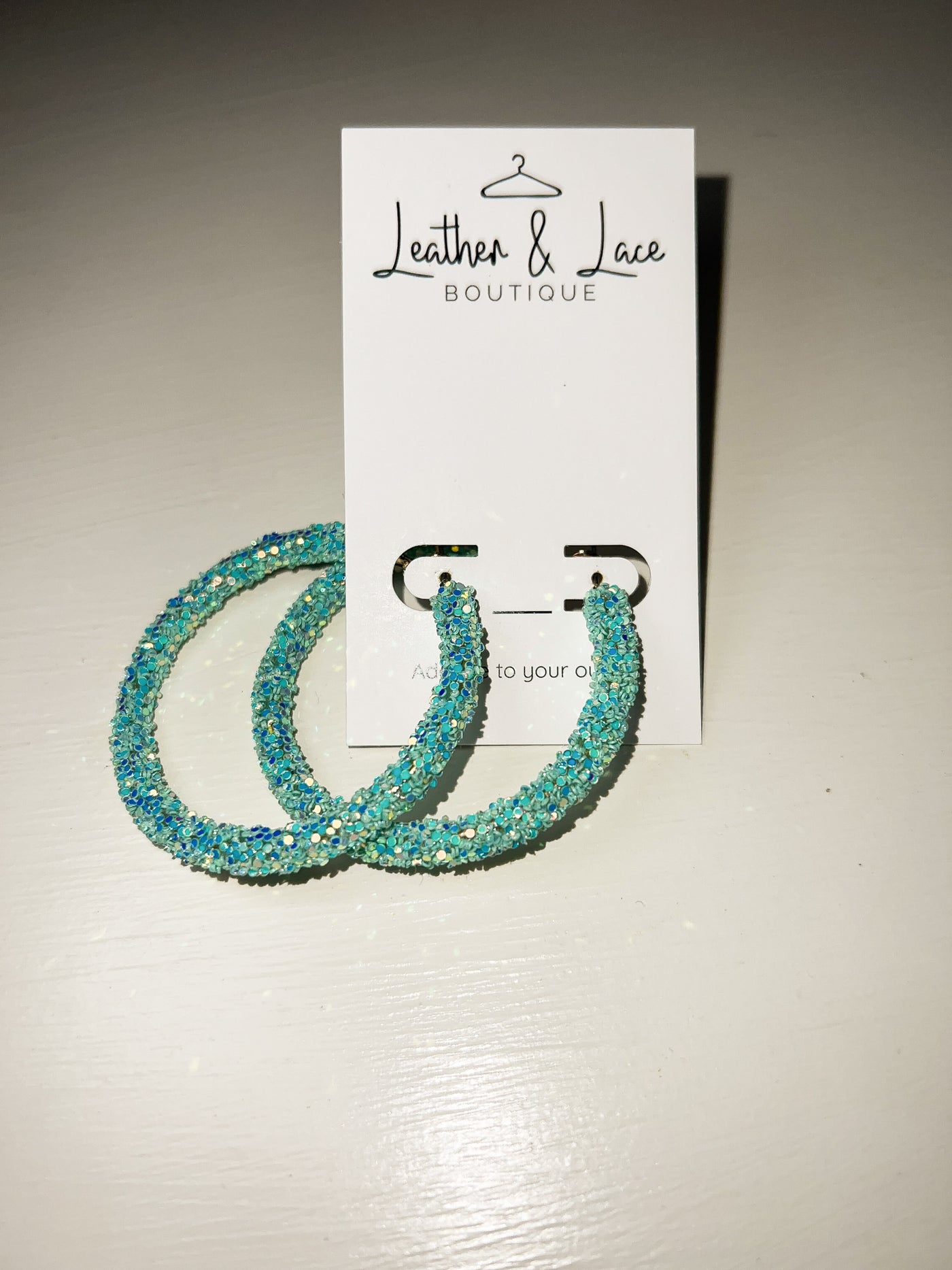 Summer Brights Glitter Hoops-190 - ACCESSORIES - JEWELRY-LEATHER & LACE-Green-[option4]-[option5]-[option6]-Leather & Lace Boutique Shop