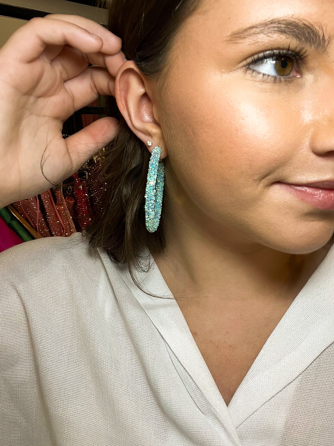 Summer Brights Glitter Hoops-190 - ACCESSORIES - JEWELRY-LEATHER & LACE-[option4]-[option5]-[option6]-Leather & Lace Boutique Shop