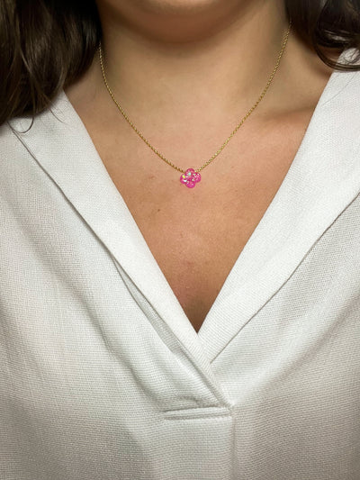 Simple Charm Necklace-190 - ACCESSORIES - JEWELRY-LEATHER & LACE-Pink Flower-[option4]-[option5]-[option6]-Leather & Lace Boutique Shop
