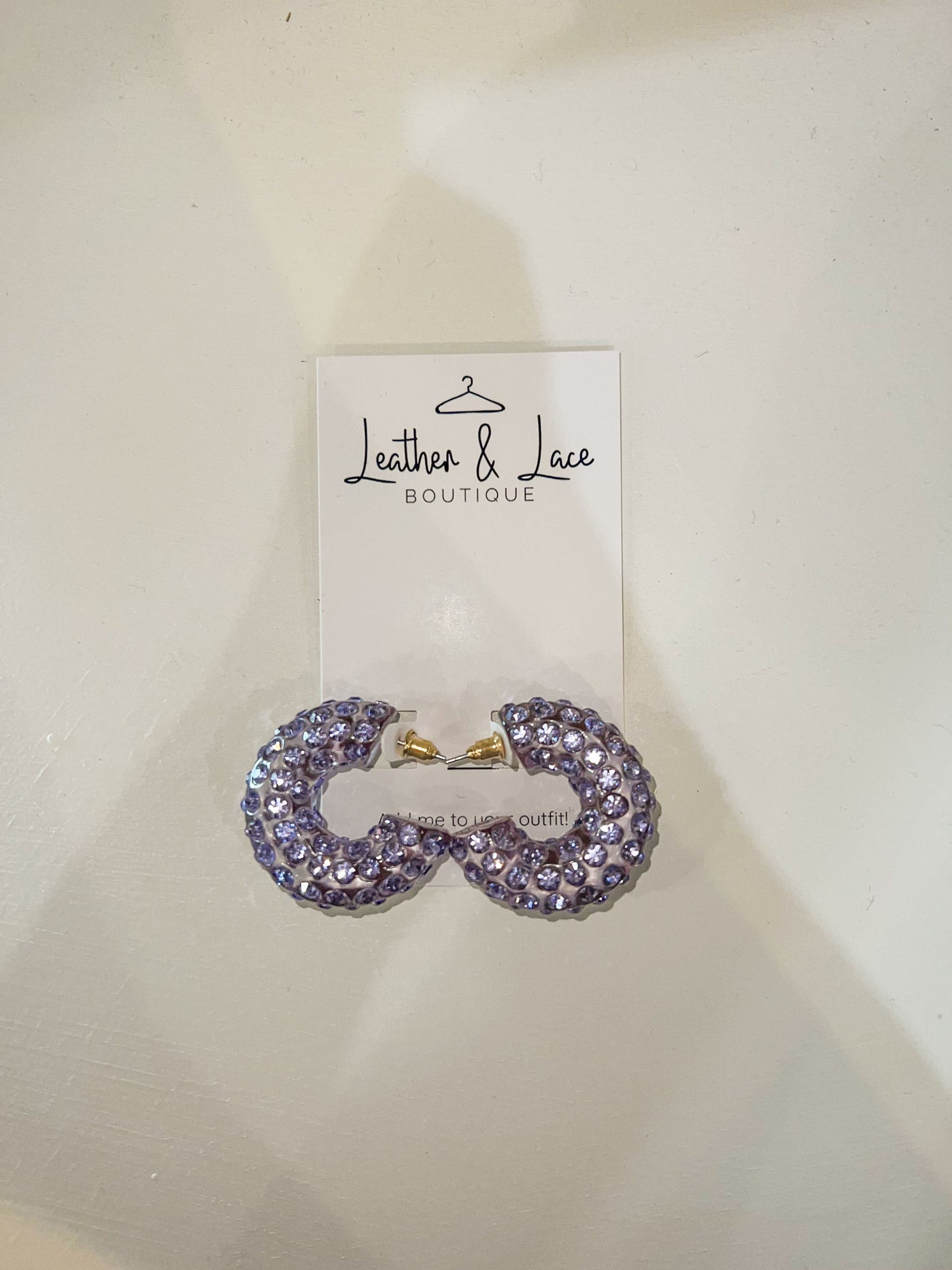 Bedazzled Tube Hoops-190 - ACCESSORIES - JEWELRY-LEATHER & LACE-[option4]-[option5]-[option6]-Leather & Lace Boutique Shop