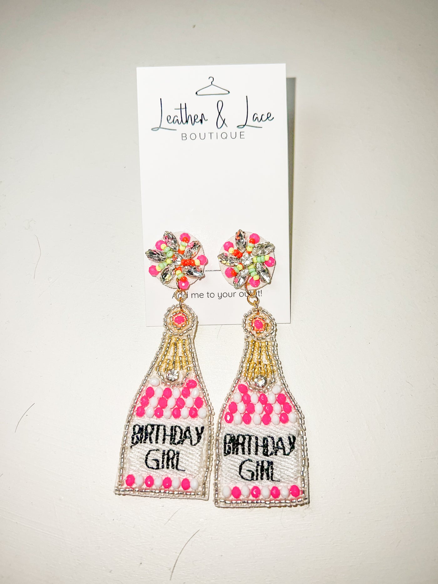 Birthday Girl Beaded Earrings-190 - ACCESSORIES - JEWELRY-LEATHER & LACE-[option4]-[option5]-[option6]-Leather & Lace Boutique Shop