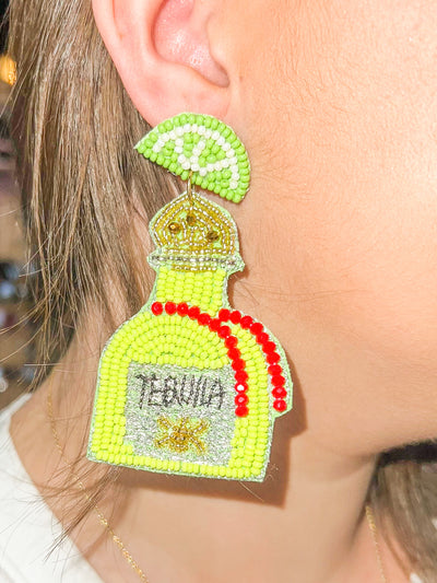 Tequila Beaded Earrings- Yellow-190 - ACCESSORIES - JEWELRY-LEATHER & LACE-[option4]-[option5]-[option6]-Leather & Lace Boutique Shop