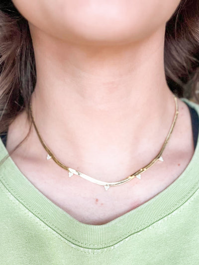 Gold Pendant Snake Chain-190 - ACCESSORIES - JEWELRY-LEATHER & LACE-[option4]-[option5]-[option6]-Leather & Lace Boutique Shop