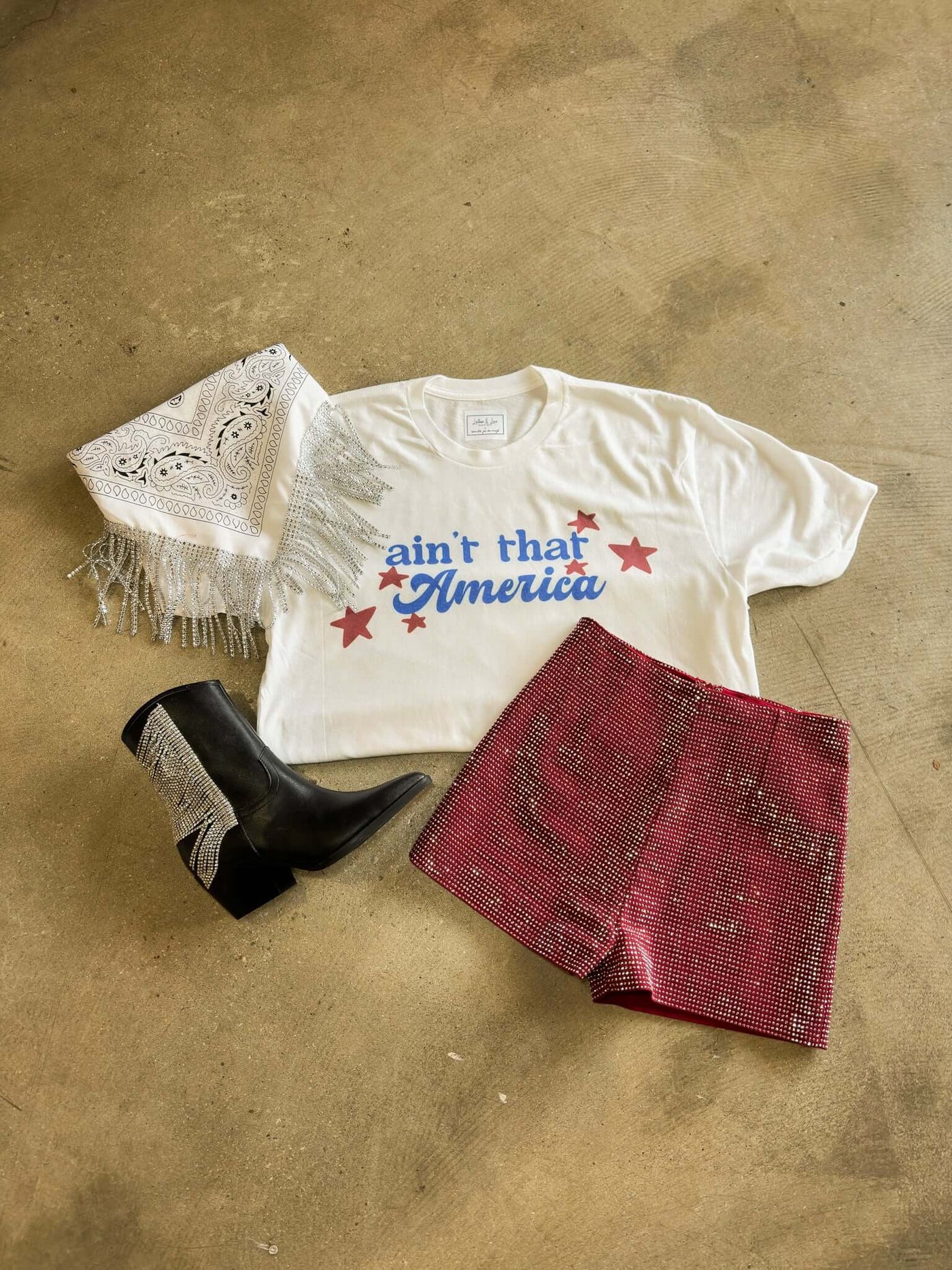 Ain't That America Graphic Tee-135 - DEMAND GRAPHIC-LEATHER & LACE-[option4]-[option5]-[option6]-Leather & Lace Boutique Shop