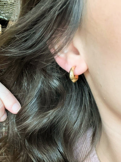 Simple Gold Mini Hoops-190 - ACCESSORIES - JEWELRY-LEATHER & LACE-[option4]-[option5]-[option6]-Leather & Lace Boutique Shop