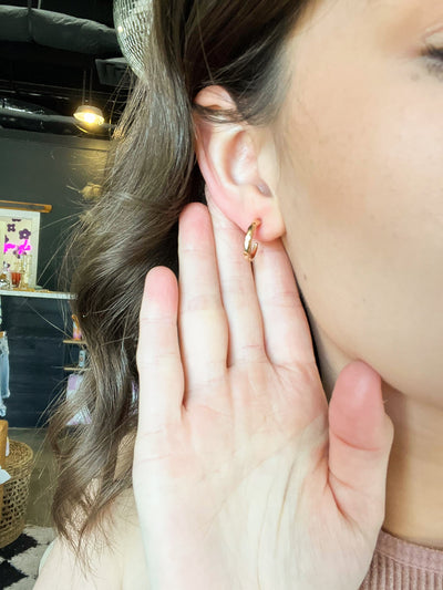 Everyday Gold Mini Hoops-190 - ACCESSORIES - JEWELRY-LEATHER & LACE-[option4]-[option5]-[option6]-Leather & Lace Boutique Shop