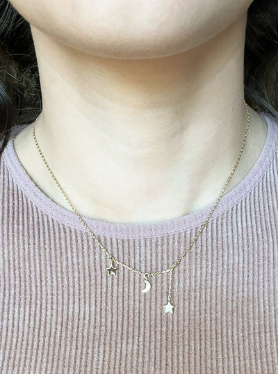 The Moon & All My Stars Dainty Necklace-190 - ACCESSORIES - JEWELRY-LEATHER & LACE-[option4]-[option5]-[option6]-Leather & Lace Boutique Shop