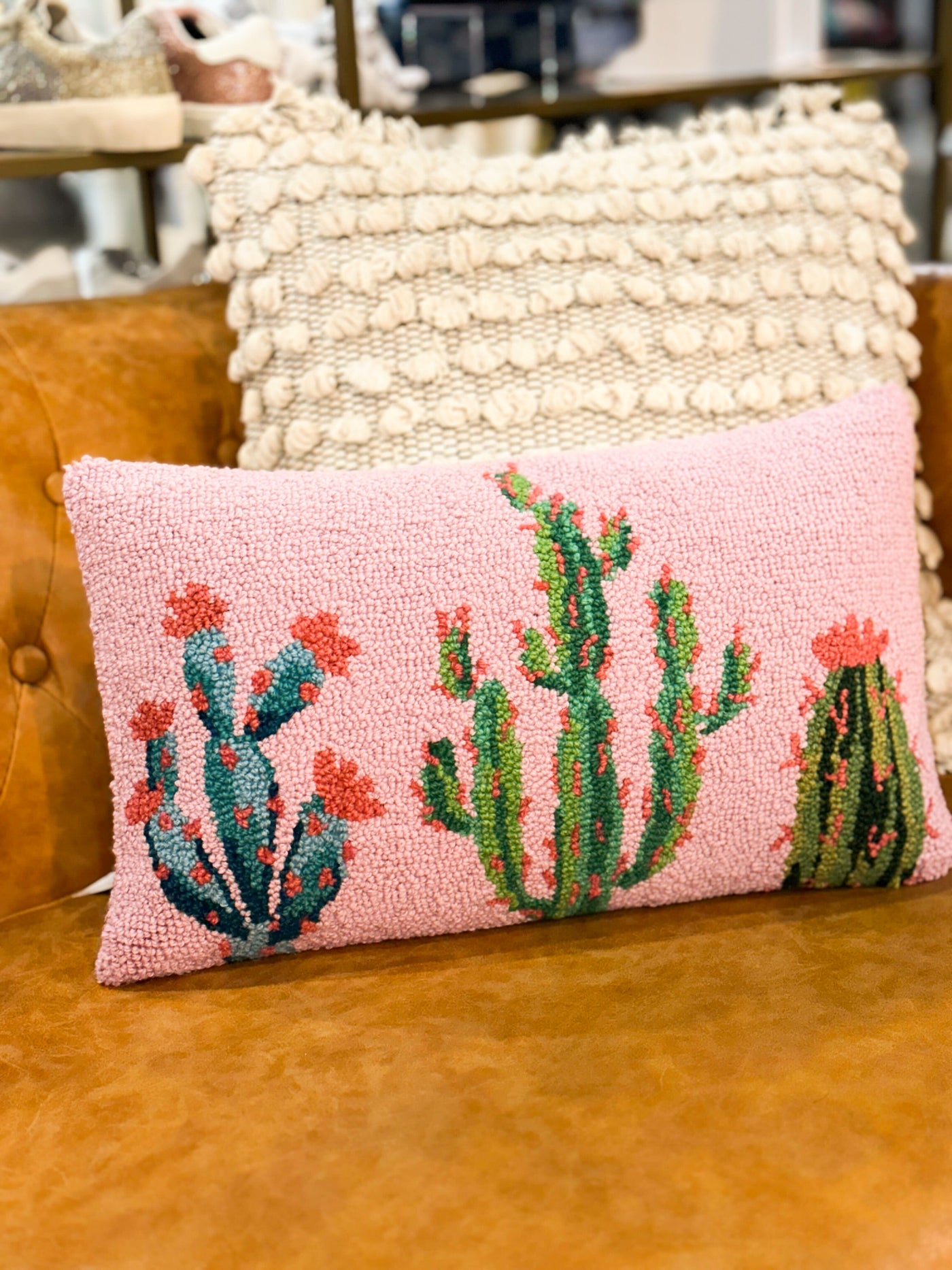 Pretty Cactus Hook Pillow-190 - ACCESSORIES - HOME-PEKING HANDICRAFT-[option4]-[option5]-[option6]-Leather & Lace Boutique Shop
