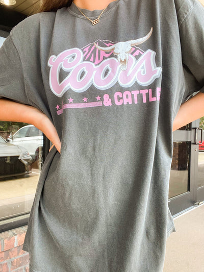 Cheers To That Comfort Color Tee - Coors & Cattle-120 - TOPS - GRAPHIC TEES-LEATHER & LACE-[option4]-[option5]-[option6]-Leather & Lace Boutique Shop