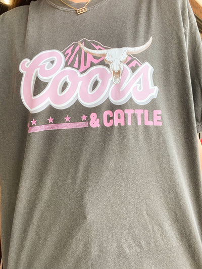 Cheers To That Comfort Color Tee - Coors & Cattle-120 - TOPS - GRAPHIC TEES-LEATHER & LACE-[option4]-[option5]-[option6]-Leather & Lace Boutique Shop