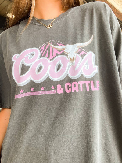 Cheers To That Comfort Color Tee - Coors & Cattle-120 - TOPS - GRAPHIC TEES-LEATHER & LACE-[option4]-[option5]-[option6]-Leather & Lace Boutique Shop