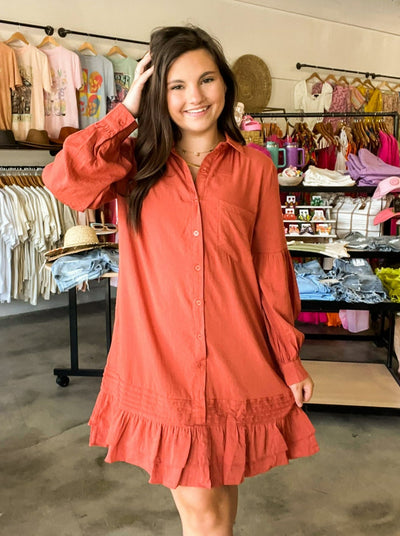 Sadie Long Sleeve Ruffle Dress-170 - DRESSES / ROMPERS / SETS-LEATHER & LACE-[option4]-[option5]-[option6]-Leather & Lace Boutique Shop