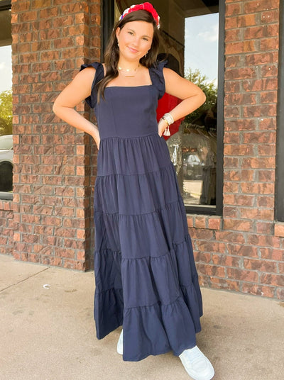When In Rome Ruffle Midi Dress-170 - DRESSES / ROMPERS / SETS-LEATHER & LACE-[option4]-[option5]-[option6]-Leather & Lace Boutique Shop