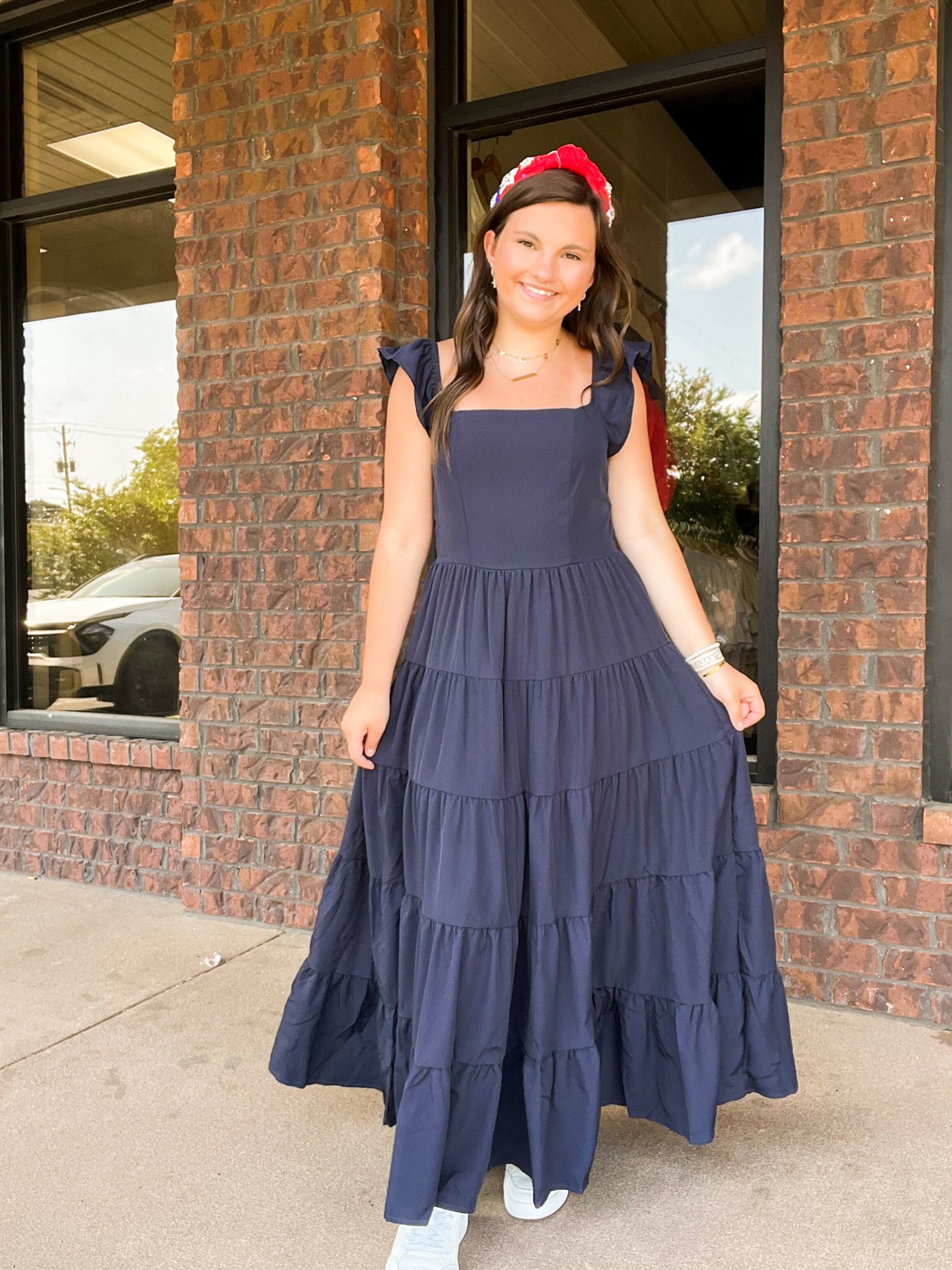 When In Rome Ruffle Midi Dress-170 - DRESSES / ROMPERS / SETS-LEATHER & LACE-[option4]-[option5]-[option6]-Leather & Lace Boutique Shop
