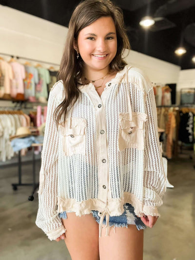 Addison Crochet Mesh Summer Jacket-140 - TOPS - LAYERS/OUTERWEAR-POL-[option4]-[option5]-[option6]-Leather & Lace Boutique Shop