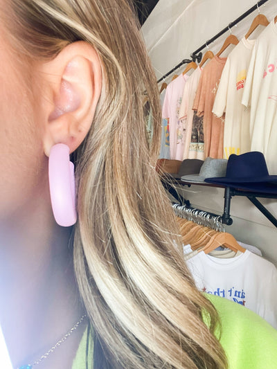 Matte Oval Hoops-190 - ACCESSORIES - JEWELRY-LEATHER & LACE-[option4]-[option5]-[option6]-Leather & Lace Boutique Shop
