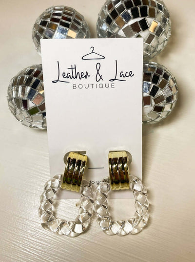 Acrylic & Gold Twisted Cuffs-190 - ACCESSORIES - JEWELRY-LEATHER & LACE-[option4]-[option5]-[option6]-Leather & Lace Boutique Shop