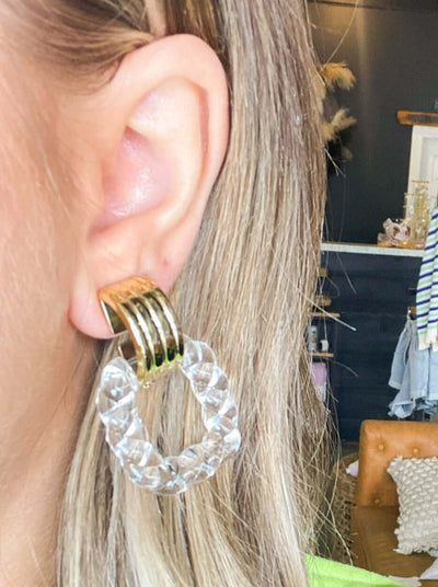 Acrylic & Gold Twisted Cuffs-190 - ACCESSORIES - JEWELRY-LEATHER & LACE-[option4]-[option5]-[option6]-Leather & Lace Boutique Shop