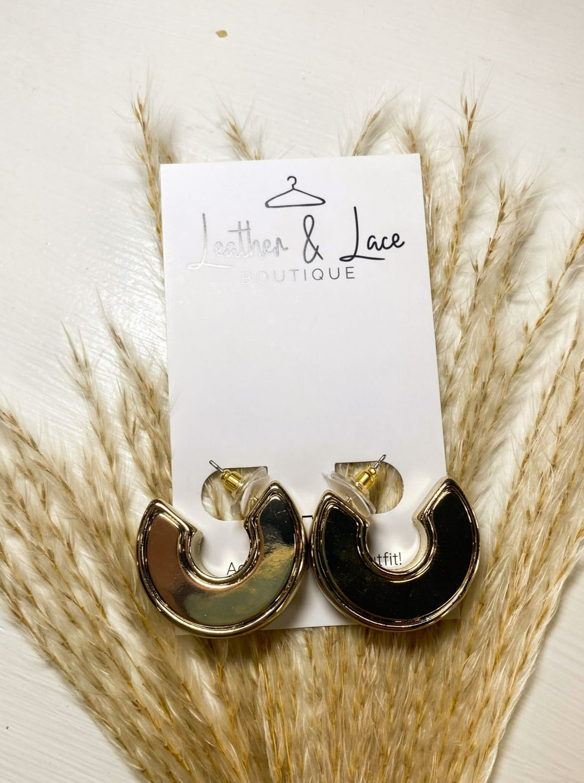 Riley Square Chunky Gold Hoops-190 - ACCESSORIES - JEWELRY-LEATHER & LACE-[option4]-[option5]-[option6]-Leather & Lace Boutique Shop