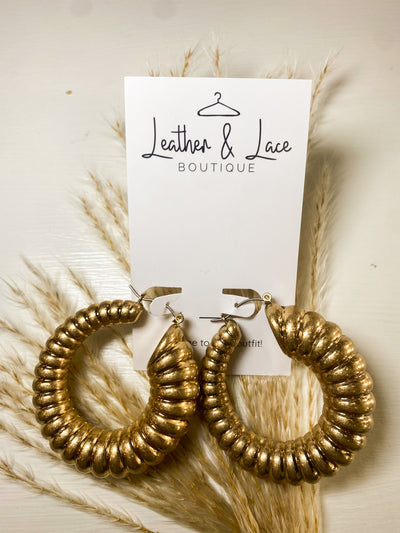 Oversized Shell Hoops-190 - ACCESSORIES - JEWELRY-LEATHER & LACE-[option4]-[option5]-[option6]-Leather & Lace Boutique Shop