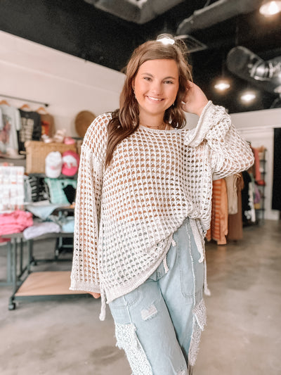 Sandy Beaches Mesh Kit Pullover-140 - TOPS - LAYERS/OUTERWEAR-POL-[option4]-[option5]-[option6]-Leather & Lace Boutique Shop