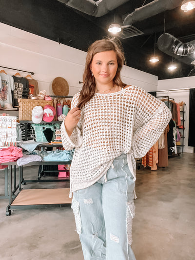 Sandy Beaches Mesh Kit Pullover-140 - TOPS - LAYERS/OUTERWEAR-POL-[option4]-[option5]-[option6]-Leather & Lace Boutique Shop