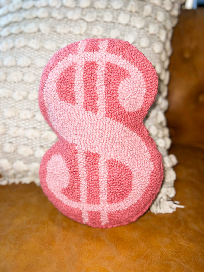 Dollar Sign Hook Pillow-190 - ACCESSORIES - HOME-PEKING HANDICRAFT-[option4]-[option5]-[option6]-Leather & Lace Boutique Shop