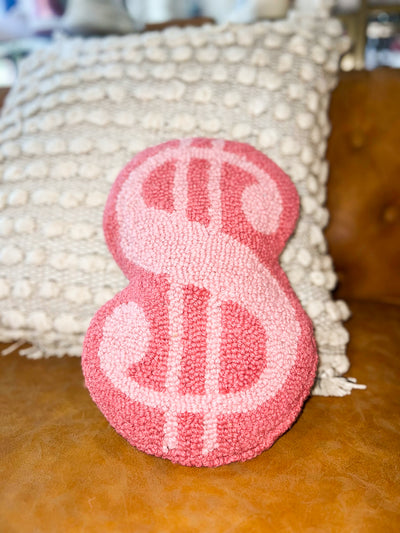 Dollar Sign Hook Pillow-190 - ACCESSORIES - HOME-PEKING HANDICRAFT-[option4]-[option5]-[option6]-Leather & Lace Boutique Shop
