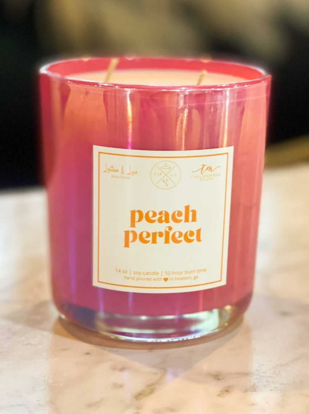 TMLL Signature Candle Collector Vessel - Peach Perfect-190 - ACCESSORIES - HOME-LEATHER & LACE-[option4]-[option5]-[option6]-Leather & Lace Boutique Shop