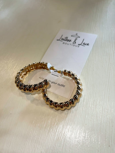 Large Gold Bubble Hoops-190 - ACCESSORIES - JEWELRY-LEATHER & LACE-[option4]-[option5]-[option6]-Leather & Lace Boutique Shop