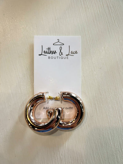 Rose Gold Bubble Hoops-190 - ACCESSORIES - JEWELRY-LEATHER & LACE-[option4]-[option5]-[option6]-Leather & Lace Boutique Shop