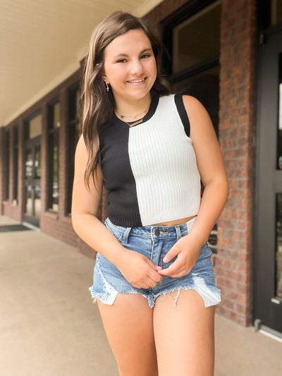 Daphne Color Block Ribbed Tank-100 - TOPS - SHORT SLEEVE/SLEEVELESS-PAPERMOON-[option4]-[option5]-[option6]-Leather & Lace Boutique Shop
