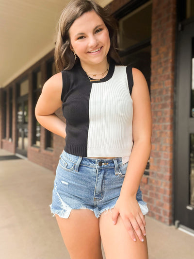 Daphne Color Block Ribbed Tank-100 - TOPS - SHORT SLEEVE/SLEEVELESS-PAPERMOON-[option4]-[option5]-[option6]-Leather & Lace Boutique Shop