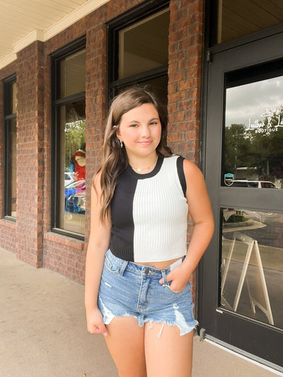 Daphne Color Block Ribbed Tank-100 - TOPS - SHORT SLEEVE/SLEEVELESS-PAPERMOON-[option4]-[option5]-[option6]-Leather & Lace Boutique Shop