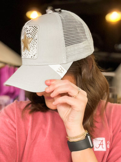 Vintage Havana Serious Hat- Grey/Gold/Snake-190 - ACCESSORIES - HATS/HEADWEAR-VINTAGE HAVANA-[option4]-[option5]-[option6]-Leather & Lace Boutique Shop