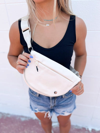 Festive Babe Bum Bag-190 - ACCESSORIES - BAGS/BELTS-BABE-Cream-[option4]-[option5]-[option6]-Leather & Lace Boutique Shop