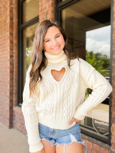 Heart Cut Out Turtleneck Sweater-140 - TOPS - LAYERS/OUTERWEAR-&MERCI-[option4]-[option5]-[option6]-Leather & Lace Boutique Shop