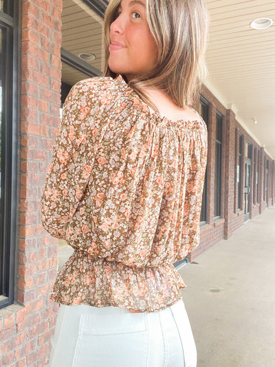 Off The Shoulder Floral Blouse-110 - TOPS - LONG SLEEVE-&MERCI-[option4]-[option5]-[option6]-Leather & Lace Boutique Shop