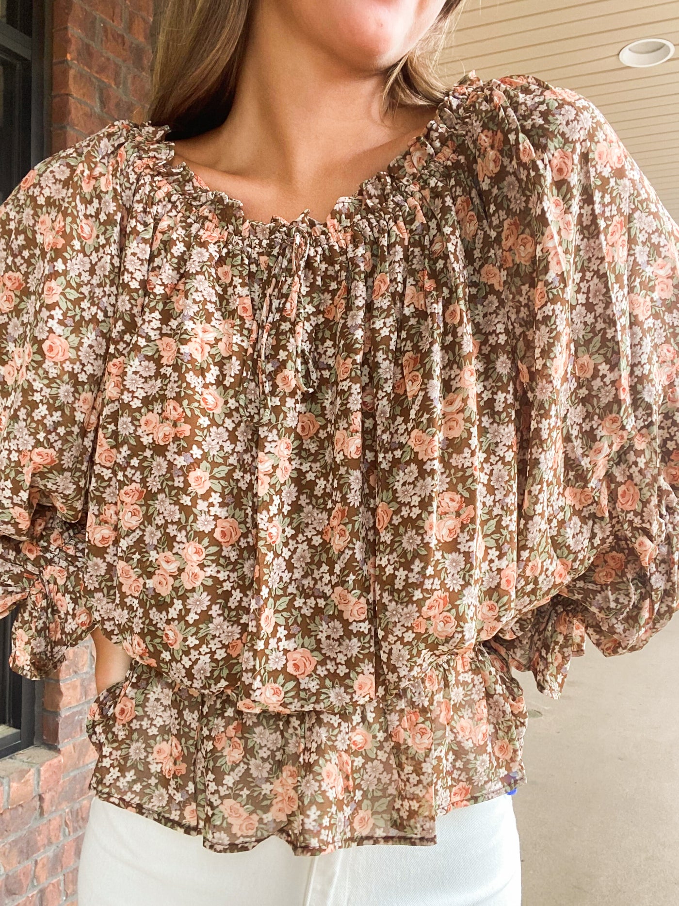 Off The Shoulder Floral Blouse-110 - TOPS - LONG SLEEVE-&MERCI-[option4]-[option5]-[option6]-Leather & Lace Boutique Shop