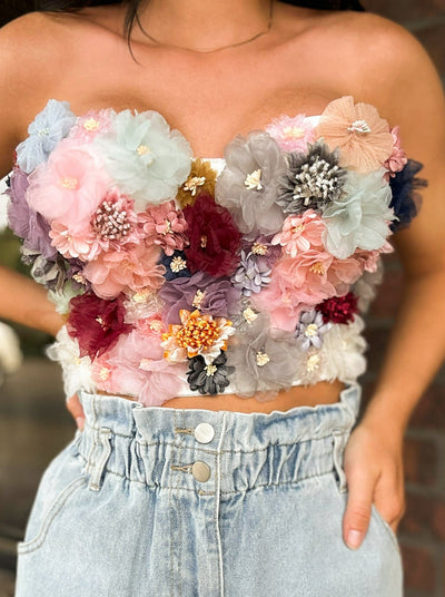 Time for Tea Bustier Top-100 - TOPS - SHORT SLEEVE/SLEEVELESS-THE SANG-[option4]-[option5]-[option6]-Leather & Lace Boutique Shop