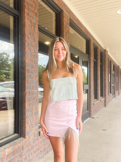 BuddyLove Shine On Bandeau Top- SIlver-100 - TOPS - SHORT SLEEVE/SLEEVELESS-BUDDYLOVE-[option4]-[option5]-[option6]-Leather & Lace Boutique Shop