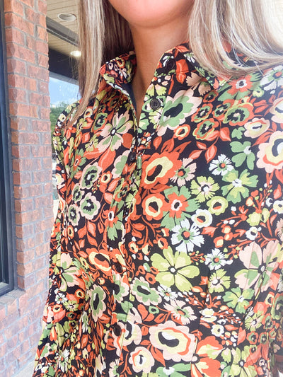 Jackie Fall Floral Dress-170 - DRESSES / ROMPERS / SETS-&MERCI-[option4]-[option5]-[option6]-Leather & Lace Boutique Shop