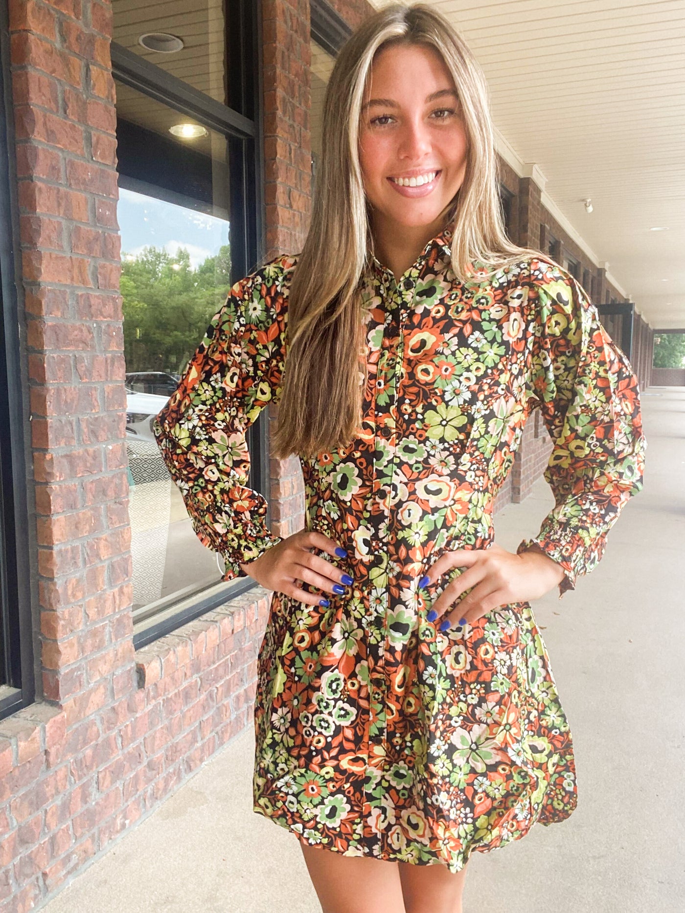 Jackie Fall Floral Dress-170 - DRESSES / ROMPERS / SETS-&MERCI-[option4]-[option5]-[option6]-Leather & Lace Boutique Shop
