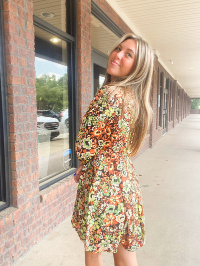 Jackie Fall Floral Dress-170 - DRESSES / ROMPERS / SETS-&MERCI-[option4]-[option5]-[option6]-Leather & Lace Boutique Shop