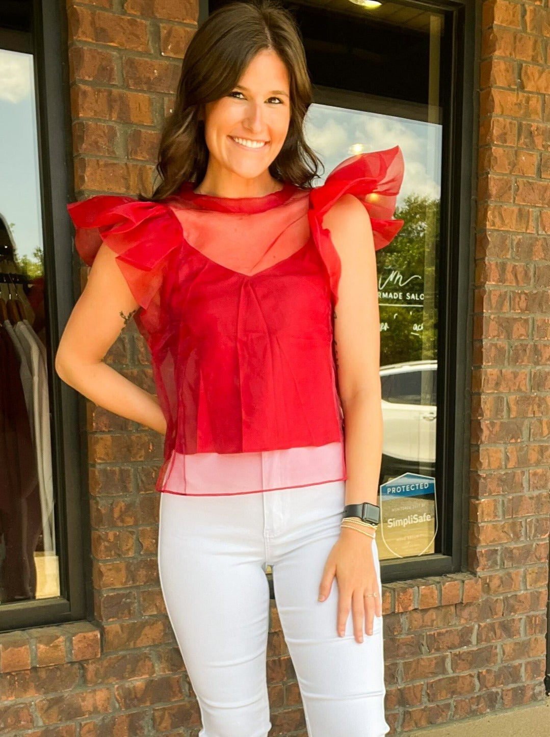 BuddyLove Organza Ruffle Sleeve Layered Blouse-100 - TOPS - SHORT SLEEVE/SLEEVELESS-BUDDYLOVE-[option4]-[option5]-[option6]-Leather & Lace Boutique Shop