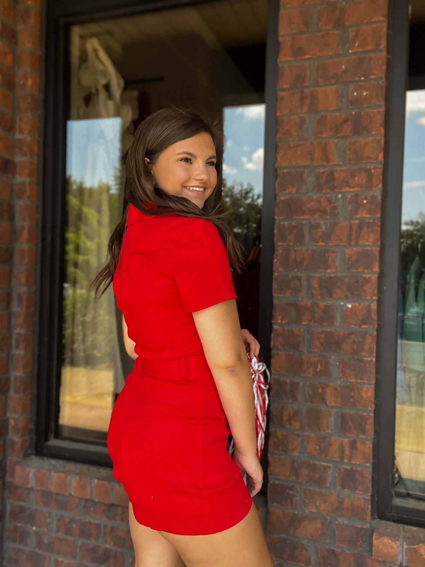 Actin Up Denim Romper- Red-170 - DRESSES / ROMPERS / SETS-DAY + MOON-[option4]-[option5]-[option6]-Leather & Lace Boutique Shop