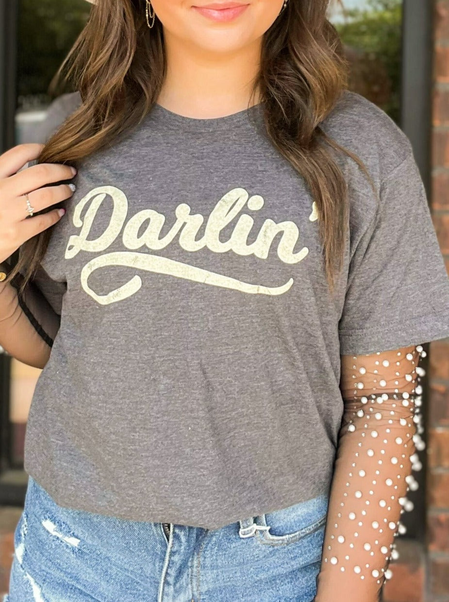Darlin' Graphic Tee-120 - TOPS - GRAPHIC TEES-LEATHER & LACE-[option4]-[option5]-[option6]-Leather & Lace Boutique Shop