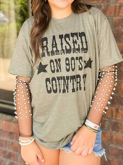 Raised On 90's Country Graphic Tee-120 - TOPS - GRAPHIC TEES-LEATHER & LACE-[option4]-[option5]-[option6]-Leather & Lace Boutique Shop
