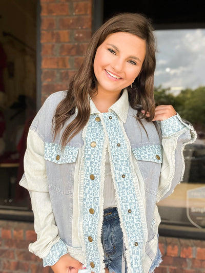 Heart Patchwork Denim Jacket-140 - TOPS - LAYERS/OUTERWEAR-OLI & HALI-[option4]-[option5]-[option6]-Leather & Lace Boutique Shop