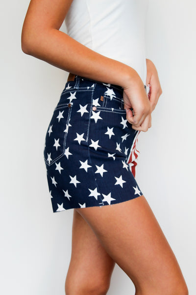 Judy Blue American Flag Shorts-150 - BOTTOMS - DENIM-JUDY BLUE-[option4]-[option5]-[option6]-Leather & Lace Boutique Shop